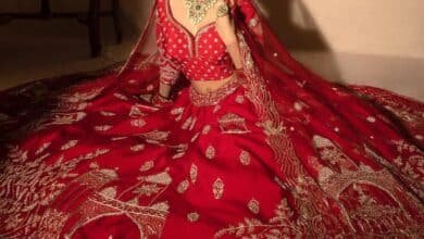 royal red bridal lehenga