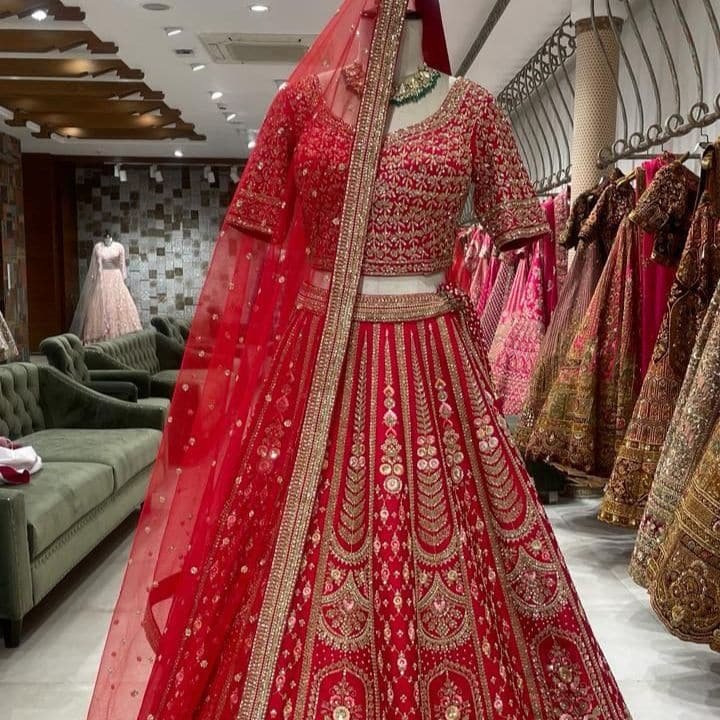 royal red bridal lehenga